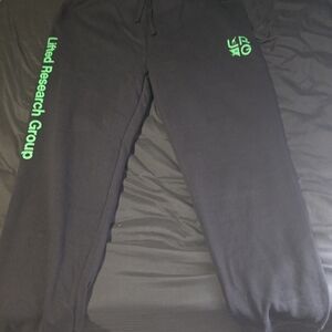 Black Men's Sweatpants with Green Logo